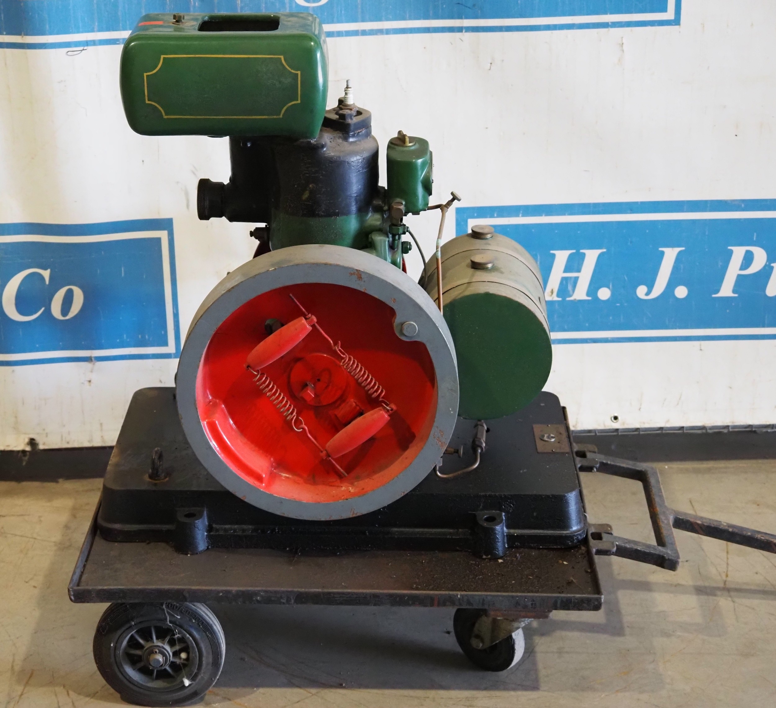 Hamworthy oil engine 2½ hp stationary engine on trolley. Engine No. 21397