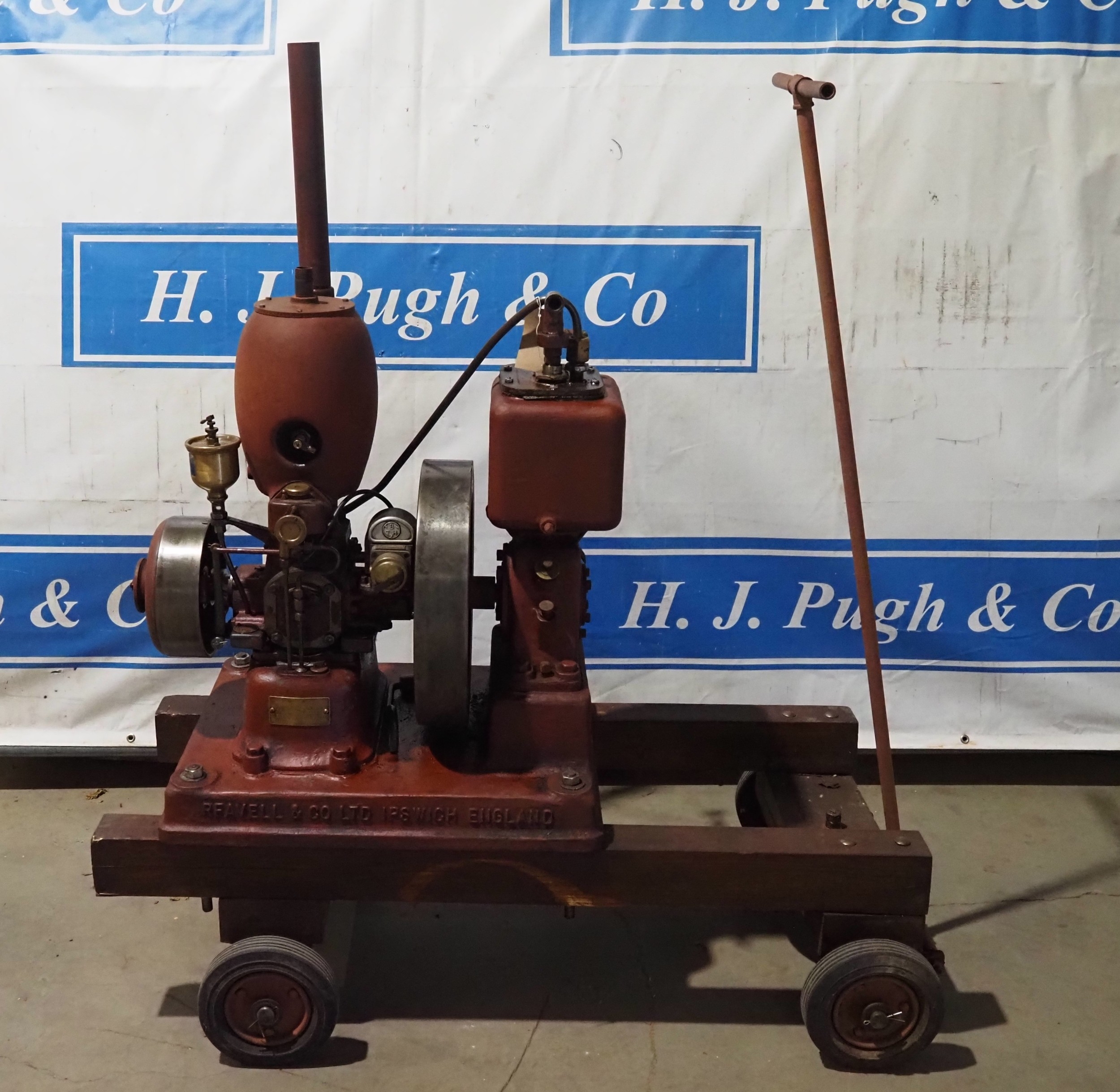 Petter M 1½hp stationary engine and compressor on trolley. Sn. 7149. Restored in 2007. C/w working instructions.