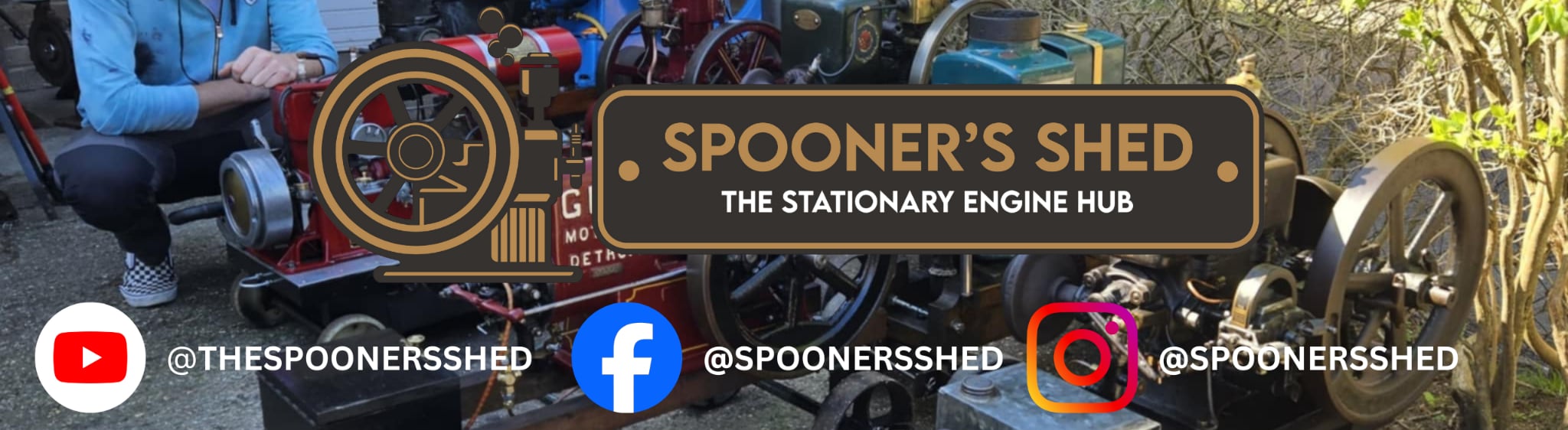 Spooners Shed Cover Photo - Official Merch - Vintage Engine Enthusiast