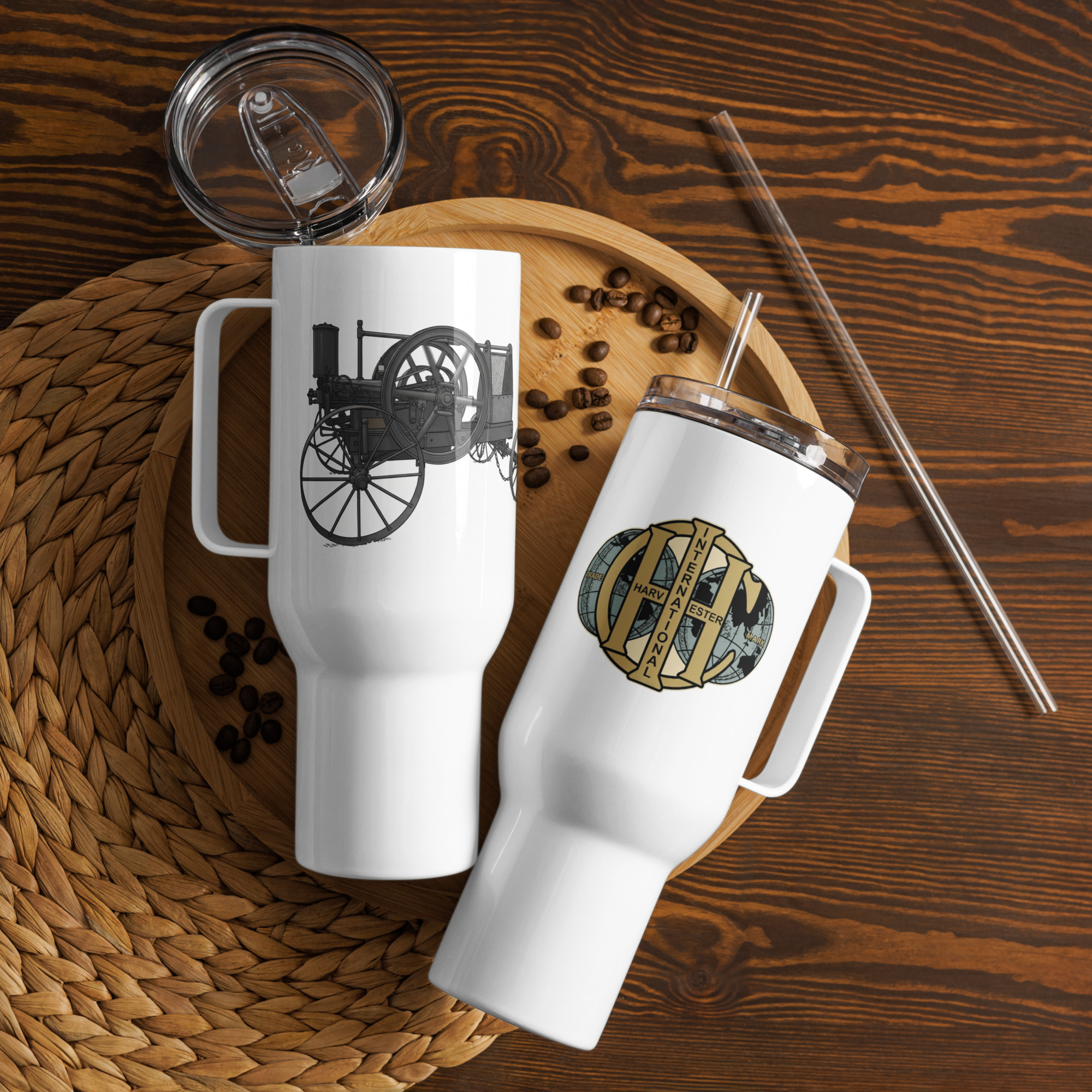 6hp IHC Famous Hit & Miss Gas Engine Travel mug with a handle - Image 7