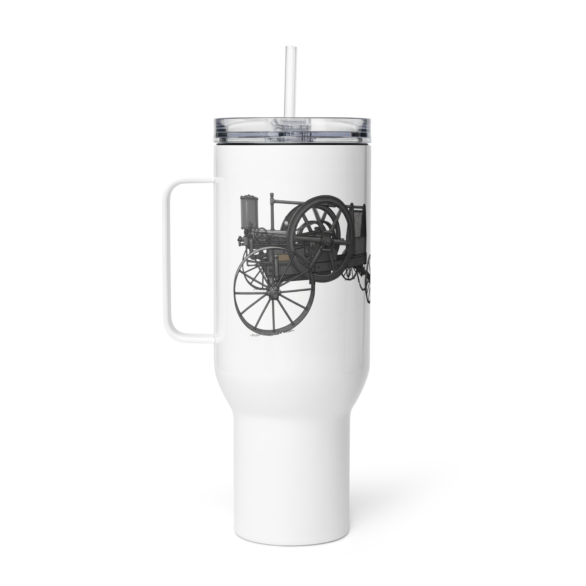 6hp IHC Famous Hit & Miss Gas Engine Travel mug with a handle - Image 6